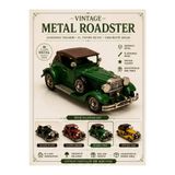 KOLAYEV Vintage Metal Roadster Dekoratif Araba Biblosu – El Yapımı Nostaljik Model Yeşil mnk3492
