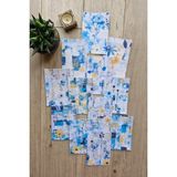 Kolbi Craft 12 Adet Scrapbook Mavi Sarı Çiçek Temalı Scrapbook Kağıt Seti Bullet Journal Dekupaj Kağıdı - Çok Renkli