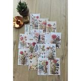 Kolbi Craft 15 Adet Vintage Kelebek Çiçek Scrapbook Kağıt Seti Bullet Journal Dekupaj Kağıdı - Çok Renkli