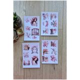 Kolbi Craft 4 Sayfa 23 Adet Sakura Temalı Sticker Seti Sakura Pembe Kız Japon