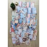 Kolbi Craft 67 Adet Eskitme Vintage Çiçek Temalı Scrapbook Kağıt Seti Bullet Journal Dekupaj Kağıdı - Çok Renkli