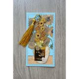 Kolbi Craft Ayçiçekleri Van Gogh Püsküllü Altın Renk Metal Kitap Ayracı Hediyelik Sanatsal
