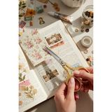 Kolbi Craft Çiçek Motifli Gold Vintage Makas Scrapbook Nişan Bullet Journal Nakış Makası Çelik - Altın