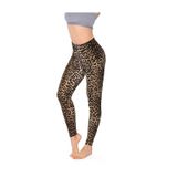 Kolcu Geniş Leopar Desenli Likralı Uzun Kadın Tayt - Kb3005 Geniş Leopar Desenli Çok Renkli