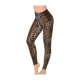 Kolcu Leopar Desenli Likralı Uzun Kadın Tayt - Kb3005 LEOPAR