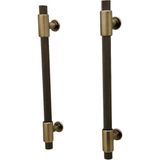 Koldoor Erva Handles 158 Mat Antik Sarı Mobilya Tv Ünitesi Dolap Mutfak Çekmece Kulpu 224 mm 5 Adet