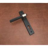 Koldoor Punch Mat Siyah Inox Lüx Aynalı Çelik Kapı Kolu Sol Basar Tek Yön - Siyah - Gümüş - 1 Adet