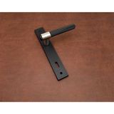 Koldoor Punch Mat Siyah Inox Lüx Zamak Aynalı Oda Kapı Kolu 1 Takım - 1 Çift