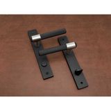 Koldoor Punch Mat Siyah Inox Lüx Zamak Aynalı Wc Banyo Kapı Kolu Sağ Basar 1 Takım - Siyah - Gümüş - 1 Adet