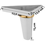 Koldoor Sena Beyaz Gold Çizgili Mobilya Koltuk Çekyat Chester Baza Kanepe Ayağı 14 cm 8 Adet - 08