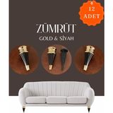 Koldoor Zümrüt Gold Siyah Mobilya Koltuk Ayağı Chester Komidin Tv Ünitesi Vestiyer Ayağı 17 Cm 12 Adet
