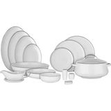 Koleksiyon 101 Hanedan Parça 2 mm Shiny Platin Yemek Takımı