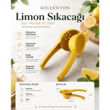 Koleksiyon Sarı Alüminyum Limon Sıkacağı, 22 x 5 x 7 cm D-BRN019