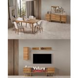 Kolezyum Yemek Odası Takımı - Naturel (TV Ünitesi Dahil)