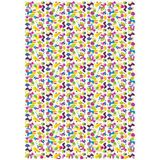 Koliciabla Canlı Renk Blokları ve Soyut Organik Şekiller Desenli Pelur Kağıt (32x45 cm) - 100 Adet Renk Cümbüşü - Kuşe Kağıdı - 35x50