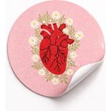 Koliciabla Kalp Love Sticker Etiket (4X4CM) - 54 Adet Aşkın Modern Imzası - Desenli - Yuvarlak
