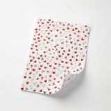 Koliciabla Kırmızı Kalp Baskılı Beyaz Pelur Kağıt (32X45 Cm) - 100 Adet Premium Kalite (40 Gr) - Desenli - Kuşe Kağıdı