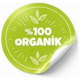 Koliciabla Organik Ürün Sticker Etiket (5X5CM) - 35 Adet Doğallığın Güven Veren Imzası - Desenli - Yuvarlak