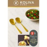 Koliva Home 2 Adet Pratik 21 cm Lüx Gold Salata Servis Kaşığı