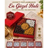 Kolix Kırmızı Boş Kuruyemiş Leblebi Kutusu Sert Taslama Kutu 19X19X8 cm
