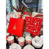 Kolix Özel Baskı İkili 20x20 cm Dekoratif Hediye Kutusu Çam Ağacı ve Happy Newyear Desen