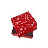Kolix Yılbaşına Özel 20X20 Happy Newyear Desenli Dekoratif Hediye Kutusu Kırmızı