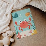 Kolları Açık Yengeç Çocuk Odası Duvar Posteri Çerçeveli Tablo Duvar Dekorasyonu - 21 x 30 - Çerçevesiz Poster