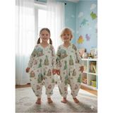Kollu Uyku Tulumu, %100 Doğal Pamuk, Çift Kat Pazen Kumaş, Unisex, 1.0 Tog, 0-6 Ay, Yeşil