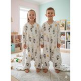 Kollu Uyku Tulumu, %100 Doğal Pamuk, Çift Kat Pazen, Unisex, 1.0 Tog, 6-12 Ay, Ekru - -- - Çok Renkli