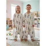 Kollu Uyku Tulumu, %100 Doğal Pamuk, Çift Kat Pazen, Unisex, 1.0 Tog, 6-12 Ay, Ekru