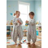 Kollu Uyku Tulumu, %100 Doğal Pamuk, Çift Kat Pazen, Unisex, Gri, 0-6 Ay, 1.0 Tog, 20-24°C