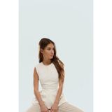 Kolsuz Denim Bluz Bisiklet Yaka Fitted Kalıp Yazlık Şıklık Profesyonel Görünüm Yüksek Kalite