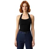Kolsuz Örme Bluz Boyundan Bağlamalı Fitted Kalıp Trend Tasarım Rahat Ve Şık_Siyah-XL