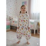 Kolsuz Uyku Tulumu, %100 Doğal Pamuk, Çift Kat Pazen, Unisex, 1.0 Tog, 0-6 Ay, Mor - -- - Çok Renkli