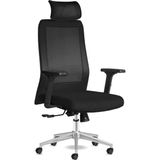 Kolto Ofis Sandalyesi Baş Destekli Ergonomik Çalışma Koltuğu Dayanıklı Kumaş Döşeme (Siyah - Çok Renkli - Metal