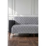 Koltuk Örtüsü 175X215 cm Çekyat Örtüsü Premium Şönil Jakar Kumaş Kaydırmaz, Yıkanabilir** - 175 x 215 cm - Gri