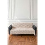 Koltuk Örtüsü 175X215 cm Çekyat Örtüsü Premium Şönil Jakar Kumaş Kaydırmaz, Yıkanabilir** - 175 x 215 cm - Krem