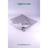 Koltuk Örtüsü Damaks Kaymaz Sünger Zemin (170 x 210) - Açık Gri - 170 x 210 cm