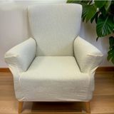 Koltuk Örtüsü Koltuk Kılıfı Streç Lastikli Esnek Yıkanabilir Pamuklu Jakarlı Desen Tekli(Tek Adet) - 110 x 180 cm - Beyaz - Krem