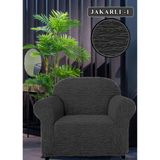 Koltuk Örtüsü Koltuk Kılıfı Streç Lastikli Esnek Yıkanabilir Pamuklu Jakarlı Desen Tekli(Tek Adet) - 80 x 120 cm - Antrasit