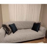 Koltuk Örtüsü Takımı Çekyat-Kanepe Kılıfı Takımı 3 3 1 1 Yıkanabilir Streçli Lastikli Esnek - Vizon - Gri - 180 x 230 cm