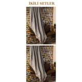 Koltuk Şalı Pamuk 2’li Set Gri 170 x 210