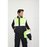 Kolu Çıkabilen Pilot Iş Montu Sarı Lacivert Su Itici Bondit Kumaş - 2XL