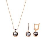 Kolye & Küpe Rose Altın Set