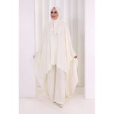 Kolyeli Tunik Pantolon Takım 8026 Ekru