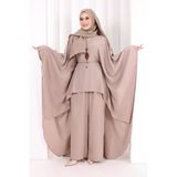 Kolyeli Tunik Pantolon Takım 8026 Vizon