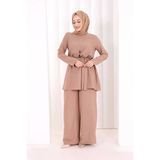 Kolyeli Tunik Pantolon Takım 8027 Somon