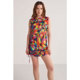 Kom 1M13MSPY241.027-C00184 Rainbow Geometrik Desenli Elbise