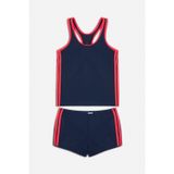 Kom 1M14MCBY171.040-C00121 Sportive Kontrast Şerit Çocuk Tankini