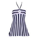Kom 1M14MCCY231.008-C00121 Romance Çizgili Straplez Kız Çocuk Mayo